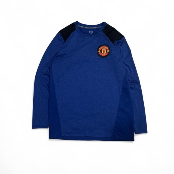 Manchester United Dri Fit Blue Long Sleeve Tee - Picture 1 of 5